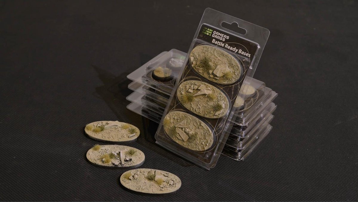 Arid Steppe Bases Pre-Painted (3x 75mm Oval)